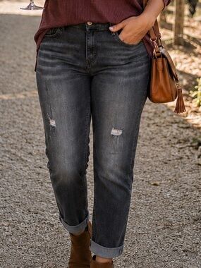 Coco + Carmen Black Pull On Skinny Jeans Distressed Stretch Denim M